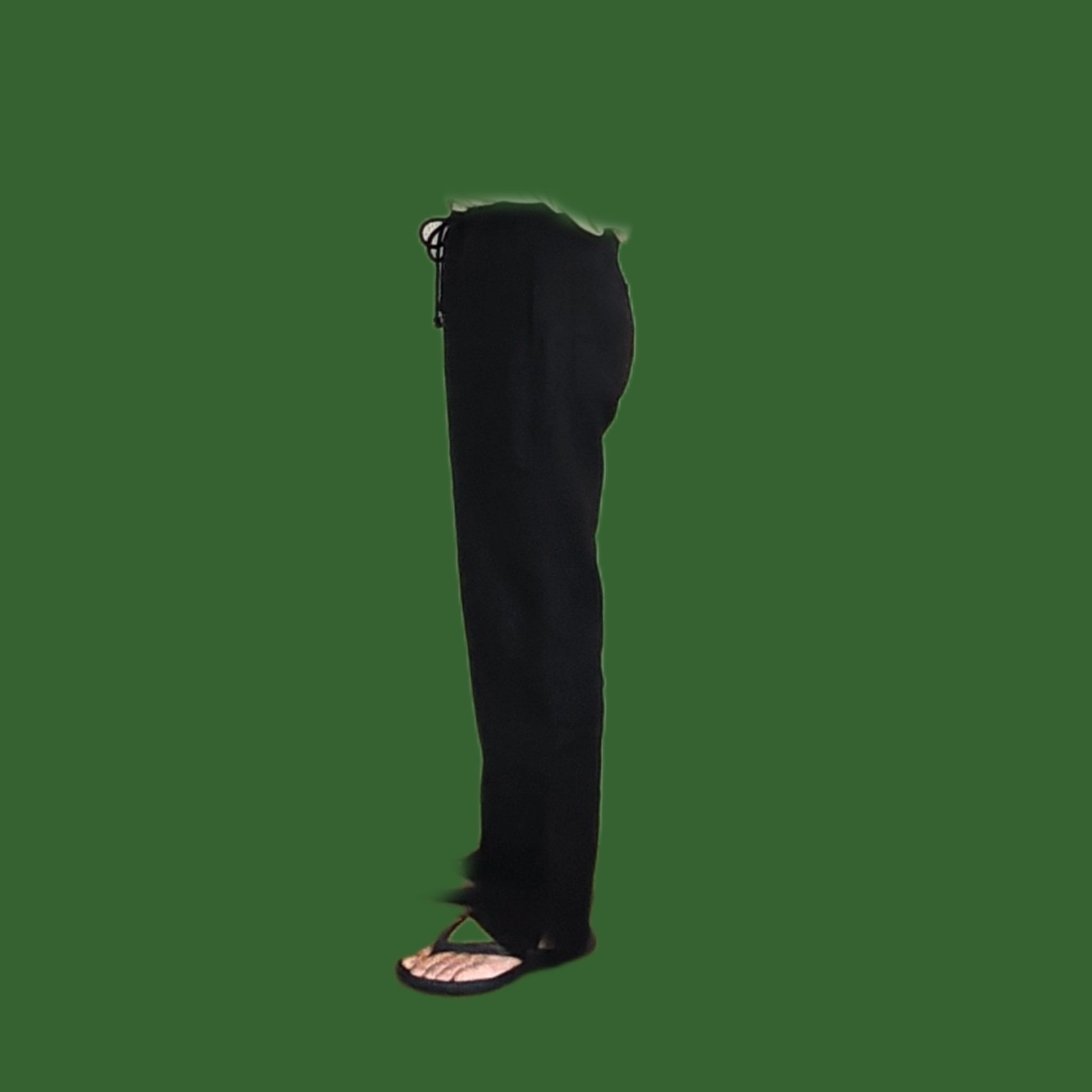 Phatee - 100% hemp plain weave easy long pants / black (sharing with the CEO)の画像