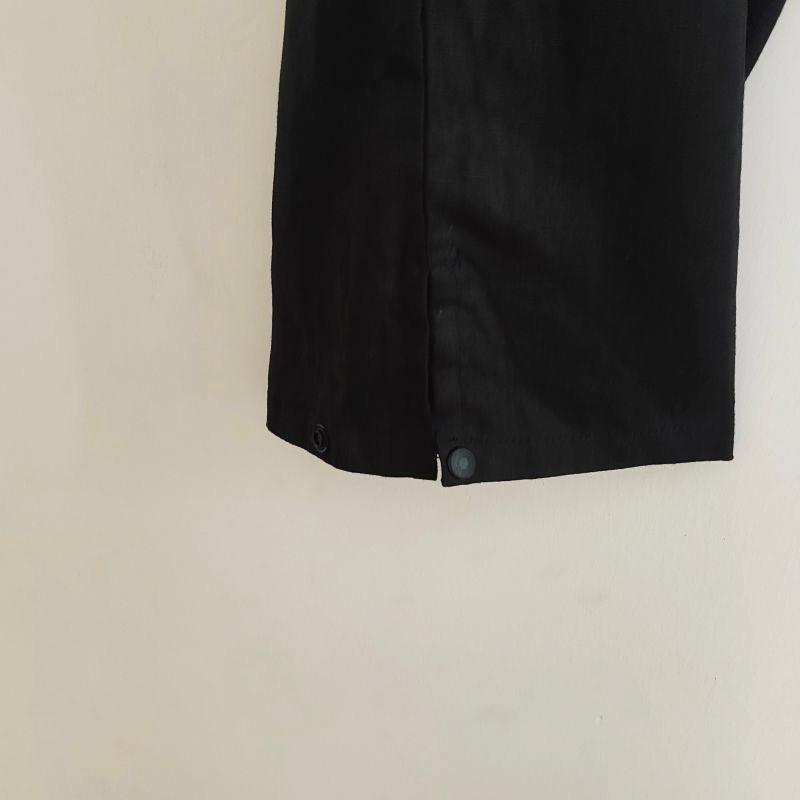 Phatee - 100% hemp plain weave easy long pants / black (sharing with the CEO)の画像