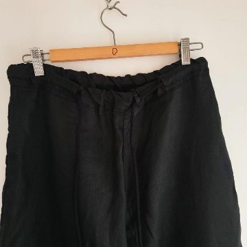 Phatee - 100% hemp plain weave easy long pants / black (sharing with the CEO)の画像