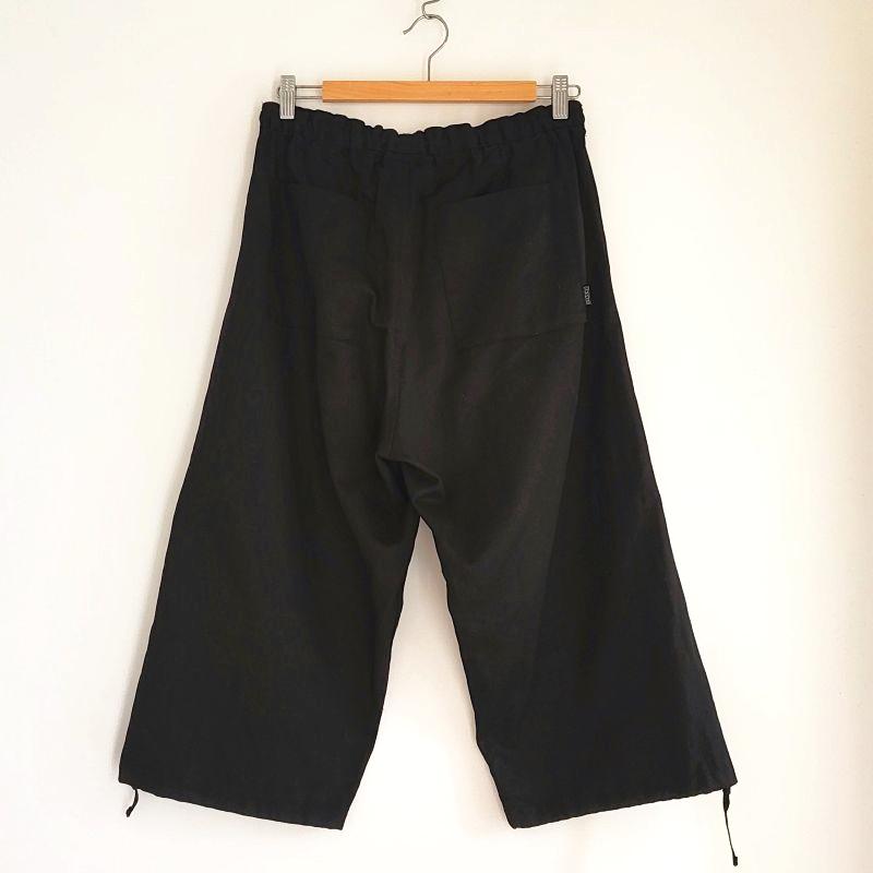 Phatee - hemp/cotton twill CROP PANTS / BLACKの画像