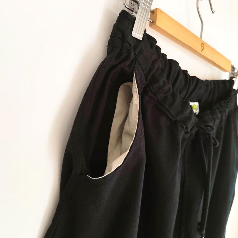 Phatee - hemp/cotton twill CROP PANTS / BLACKの画像