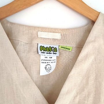 Phatee - 100% hemp plain weave no collar shirts / kinari (sharing with the CEO)の画像