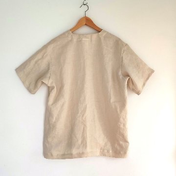 Phatee - 100% hemp plain weave no collar shirts / kinari (sharing with the CEO)の画像