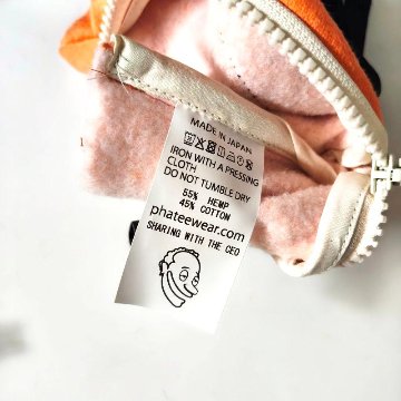 Phatee- hemp sweat RUNNING PORCH /orange  SHARING WITH THE CEOの画像