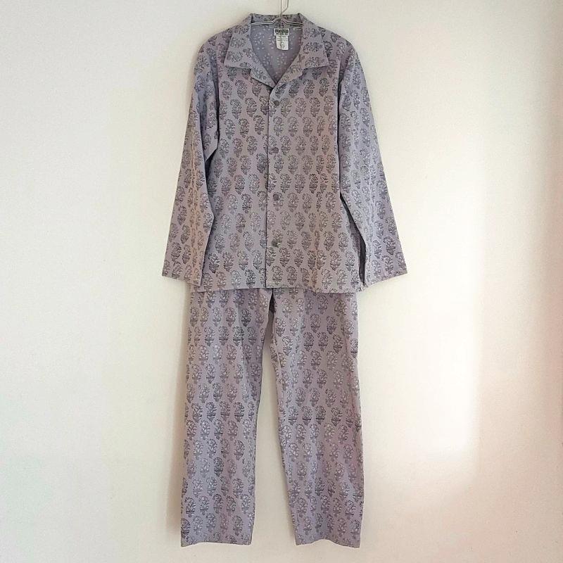 Phatee - 100% INDIAN COTTON HAND-PRINTING PAJAMAS / purple (sharing with the CEO)の画像