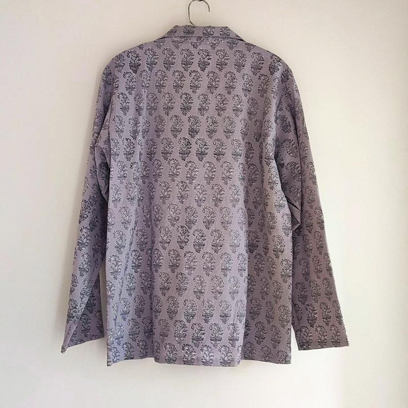 Phatee - 100% INDIAN COTTON HAND-PRINTING PAJAMAS / purple (sharing with the CEO)の画像