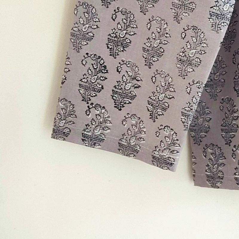 Phatee - 100% INDIAN COTTON HAND-PRINTING PAJAMAS / purple (sharing with the CEO)の画像