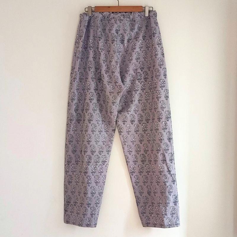 Phatee - 100% INDIAN COTTON HAND-PRINTING PAJAMAS / purple (sharing with the CEO)の画像
