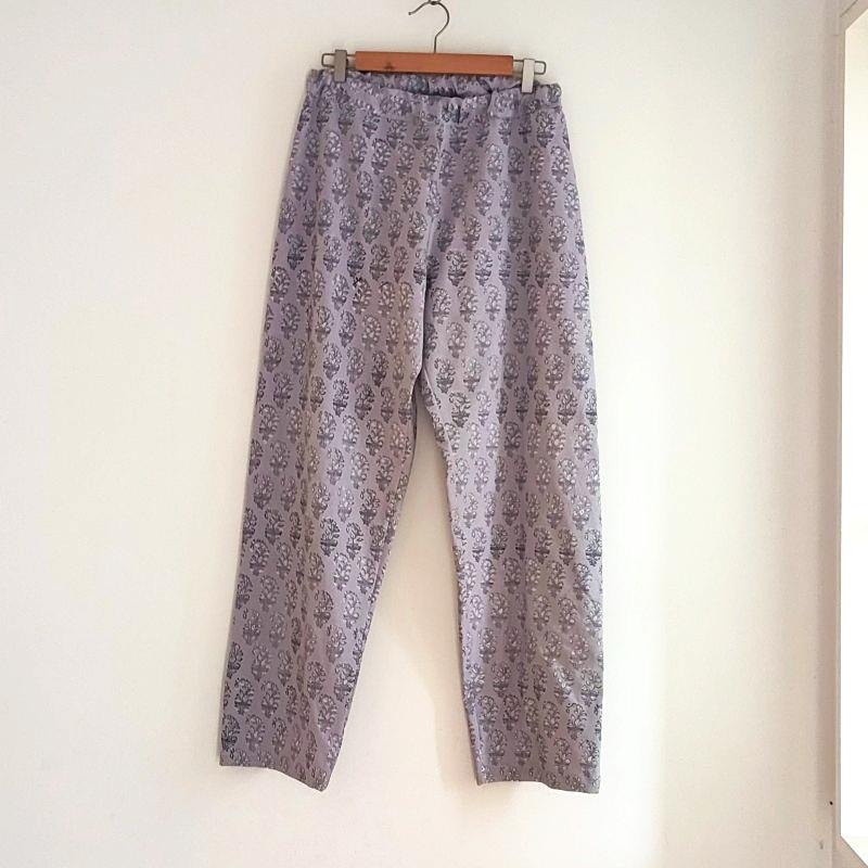 Phatee - 100% INDIAN COTTON HAND-PRINTING PAJAMAS / purple (sharing with the CEO)の画像