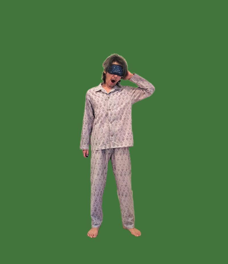 Phatee - 100% INDIAN COTTON HAND-PRINTING PAJAMAS / purple (sharing with the CEO)の画像