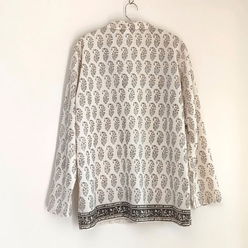 Phatee - 100% INDIAN COTTON HAND-PRINTING PAJAMAS / OFFWHITE (sharing with the CEO)の画像