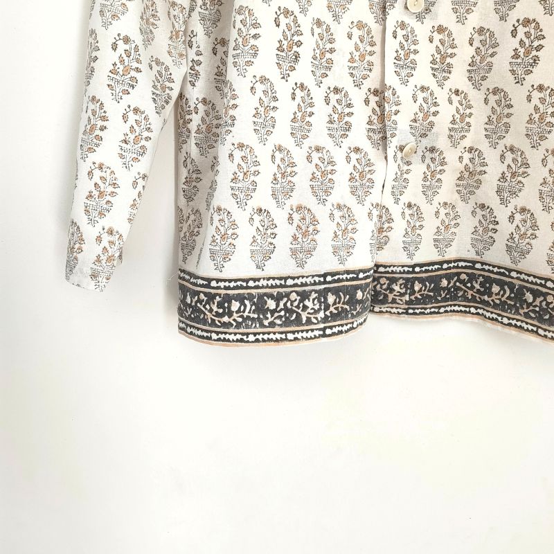 Phatee - 100% INDIAN COTTON HAND-PRINTING PAJAMAS / OFFWHITE (sharing with the CEO)の画像