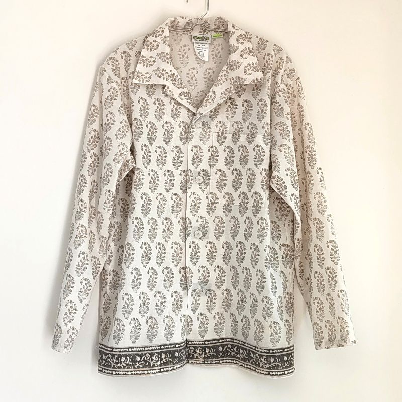 Phatee - 100% INDIAN COTTON HAND-PRINTING PAJAMAS / OFFWHITE (sharing with the CEO)の画像