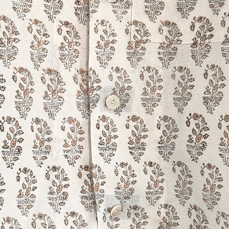 Phatee - 100% INDIAN COTTON HAND-PRINTING PAJAMAS / OFFWHITE (sharing with the CEO)の画像