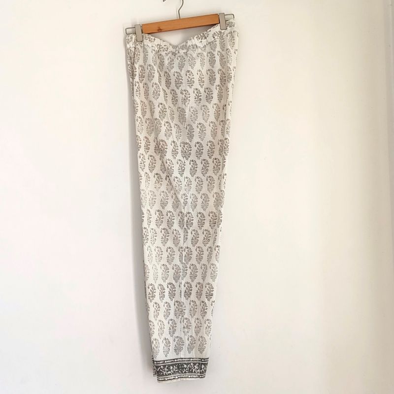 Phatee - 100% INDIAN COTTON HAND-PRINTING PAJAMAS / OFFWHITE (sharing with the CEO)の画像