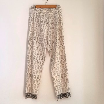 Phatee - 100% INDIAN COTTON HAND-PRINTING PAJAMAS / OFFWHITE (sharing with the CEO)の画像