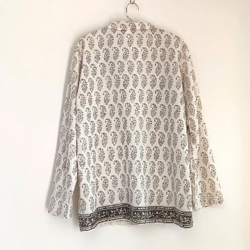 Phatee - 100% INDIAN COTTON HAND-PRINTING PAJAMAS / OFFWHITE (sharing with the CEO)の画像