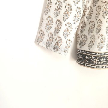 Phatee - 100% INDIAN COTTON HAND-PRINTING PAJAMAS / OFFWHITE (sharing with the CEO)の画像