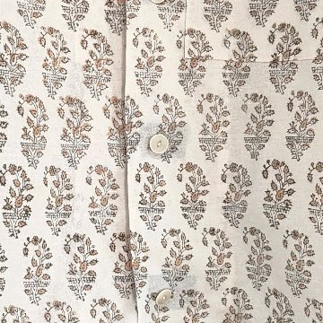 Phatee - 100% INDIAN COTTON HAND-PRINTING PAJAMAS / OFFWHITE (sharing with the CEO)の画像