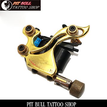 ゴールド　ハンドメイド　10ラップ　タトゥーマシン　コイル式　GOLD HANDMADE 10WRAP COILS TATTOO MACHINEの画像