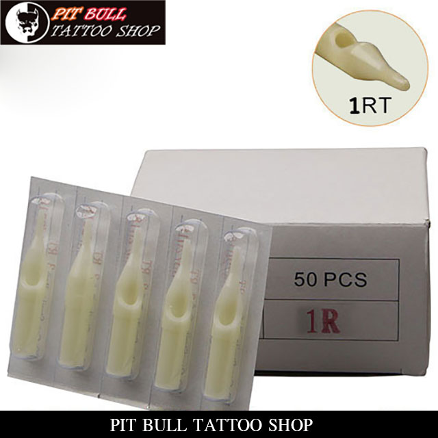 1RT　プラスチック　チップ　50本セット　DISPOSABLE PLASTIC NOZZLE TATTOO NEEDLE TIPSの画像