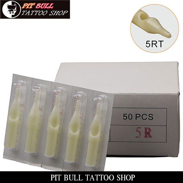 5RT　プラスチック　チップ　50本セット　DISPOSABLE PLASTIC NOZZLE TATTOO NEEDLE TIPSの画像