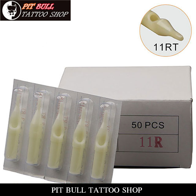 11RT　プラスチック　チップ　50本セット　DISPOSABLE PLASTIC NOZZLE TATTOO NEEDLE TIPS画像