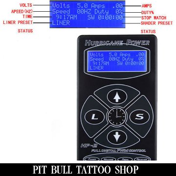 ハリケーン　HP-2　タトゥーマシン用　パワーサプライ　LEDデジタルディスプレイ付き　HURRICANE POWER TATTOO MACHINE DC POWER SUPPLY画像