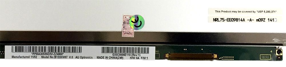 ノートパソコン液晶割れ修理交換用 液晶パネルディスプレイ B133XW07 V.0【パソコン修理パーツ】画像