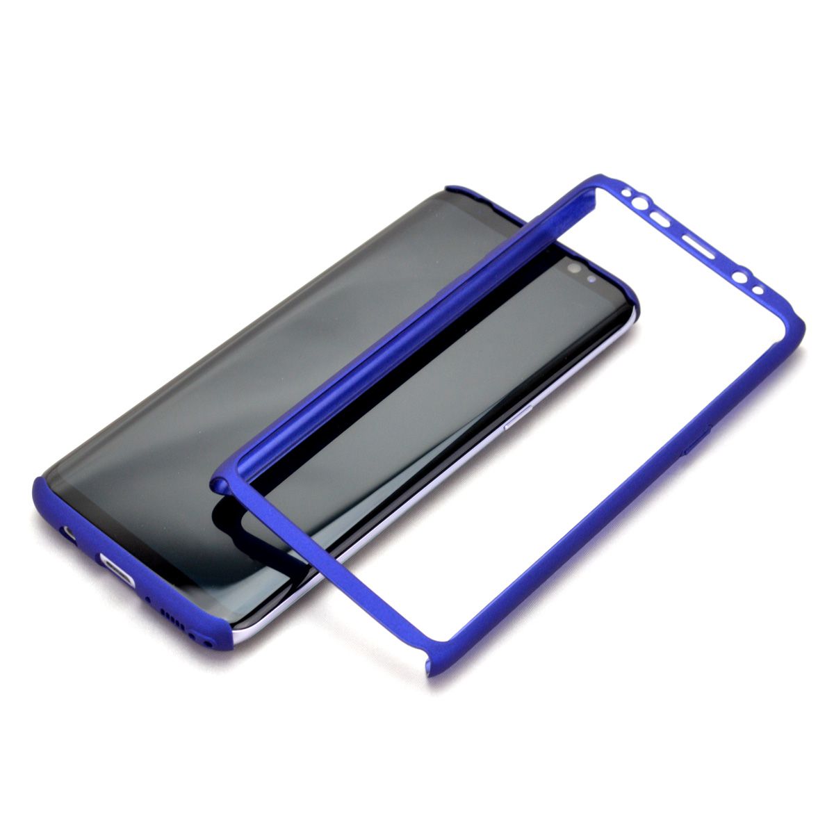Galaxy S9 S8 Note8ケース 360度全面保護 メール便なら送料無料 ブラック シルバー ブルー レッド画像