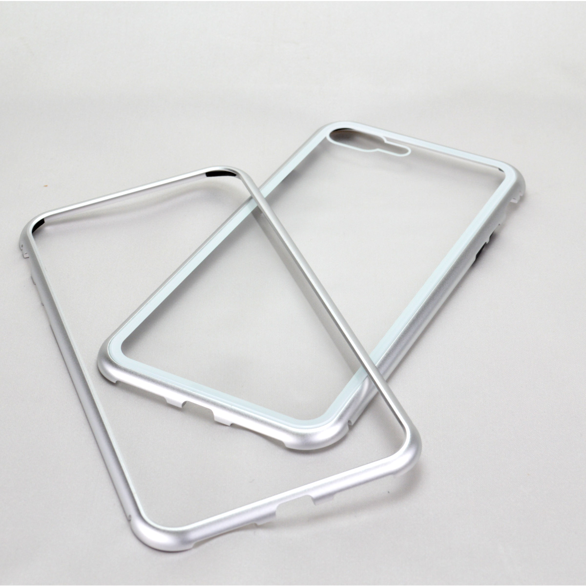 iPhoneXs ケース メタル iPhoneX iPhone8 iPhone7 Plus ケース 金属調ボディ 保護カバー マグネット式 全面保護 360°強化ガラス メール便なら送料無料画像