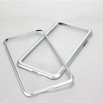 iPhoneXs ケース メタル iPhoneX iPhone8 iPhone7 Plus ケース 金属調ボディ 保護カバー マグネット式 全面保護 360°強化ガラス メール便なら送料無料画像