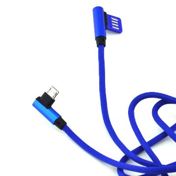 micro USB マイクロUSBケーブル L字コネクター 充電 データ通信 メール便なら送料無料画像