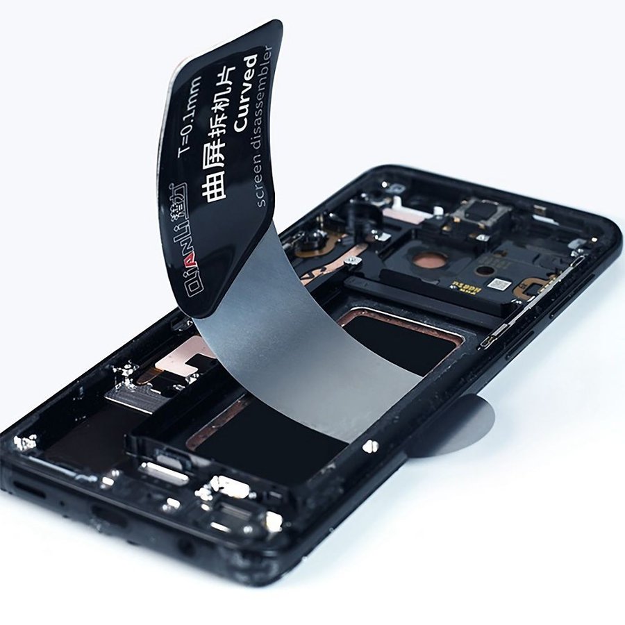 超薄型スチール 金属ヘラ オープナー 頑丈 やわらかめ iPhone Xperia Galaxy スマホ分解ツール 丈夫 薄い 便利 パソコン PC 家電 修理 メール便なら送料無料画像