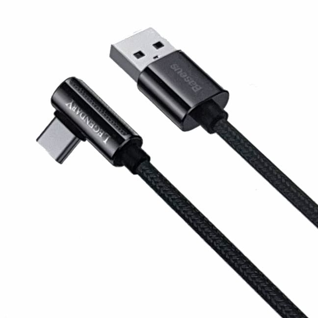 USB TypeC ケーブル L字 急速充電 高速データ転送 高耐久ナイロン編込 Galaxy Xperia AQUOS 1m 2m タイプC スマホ充電ケーブル画像