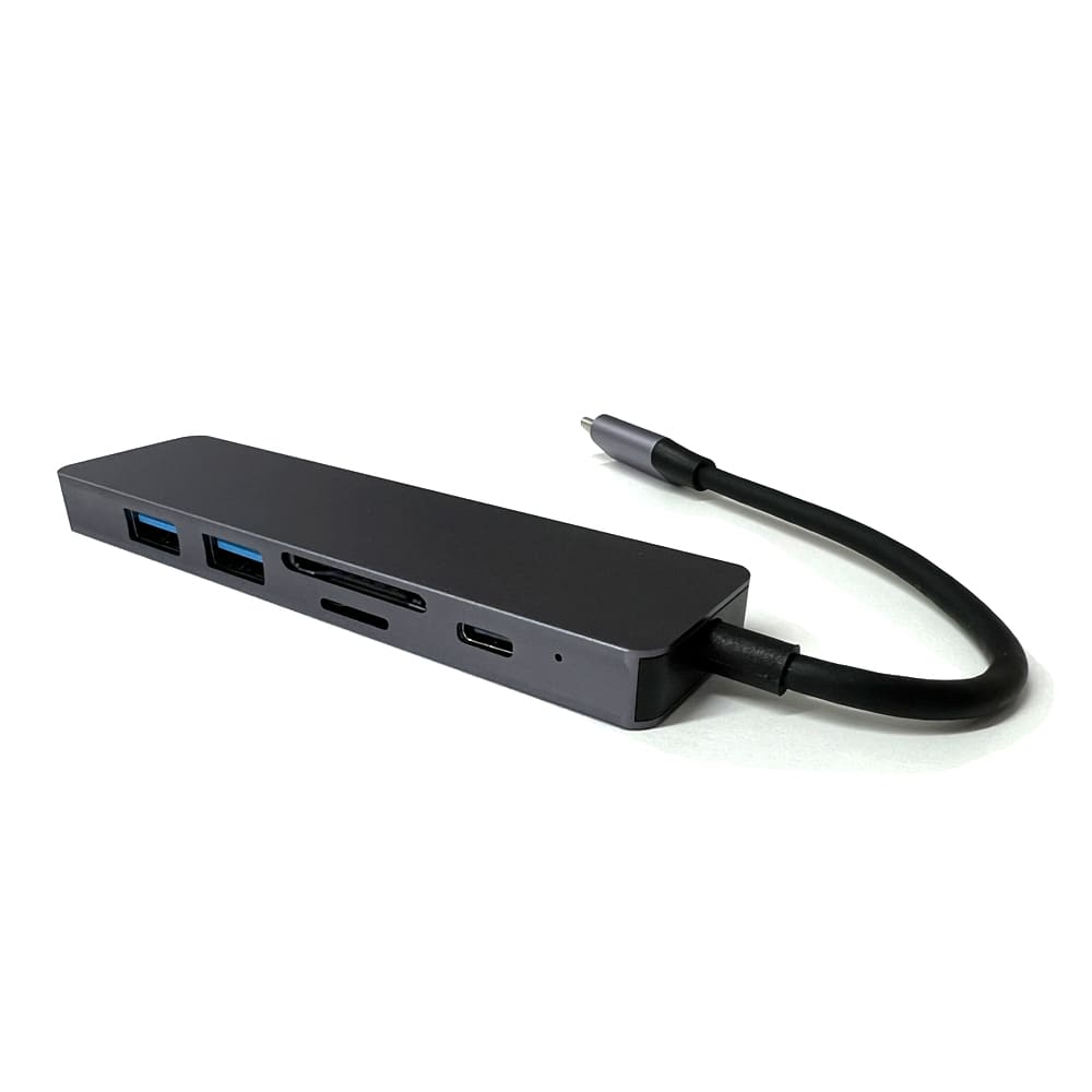 Type-C マルチカードリーダーUSBハブ 2ポート USB3.0 スマホ iPad 容量節約 PC マウス キーボード HDMI メール便なら送料無料画像