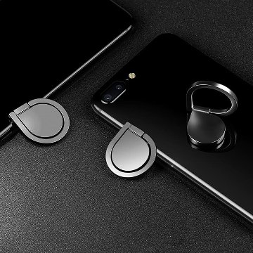 水滴型スマホリング 360°バンカーリング メタルフラットデザイン スマホスタンド iPhone Android 指掛リング 落下防止 おしゃれ シンプル 軽い 薄い スリム マグネット対応画像