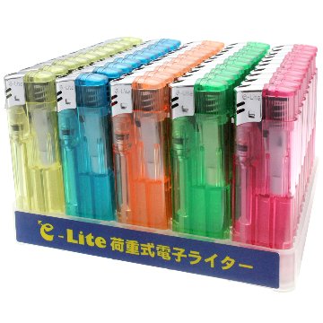 e-Liteプッシュ式電子ライター クリア5色セットの画像