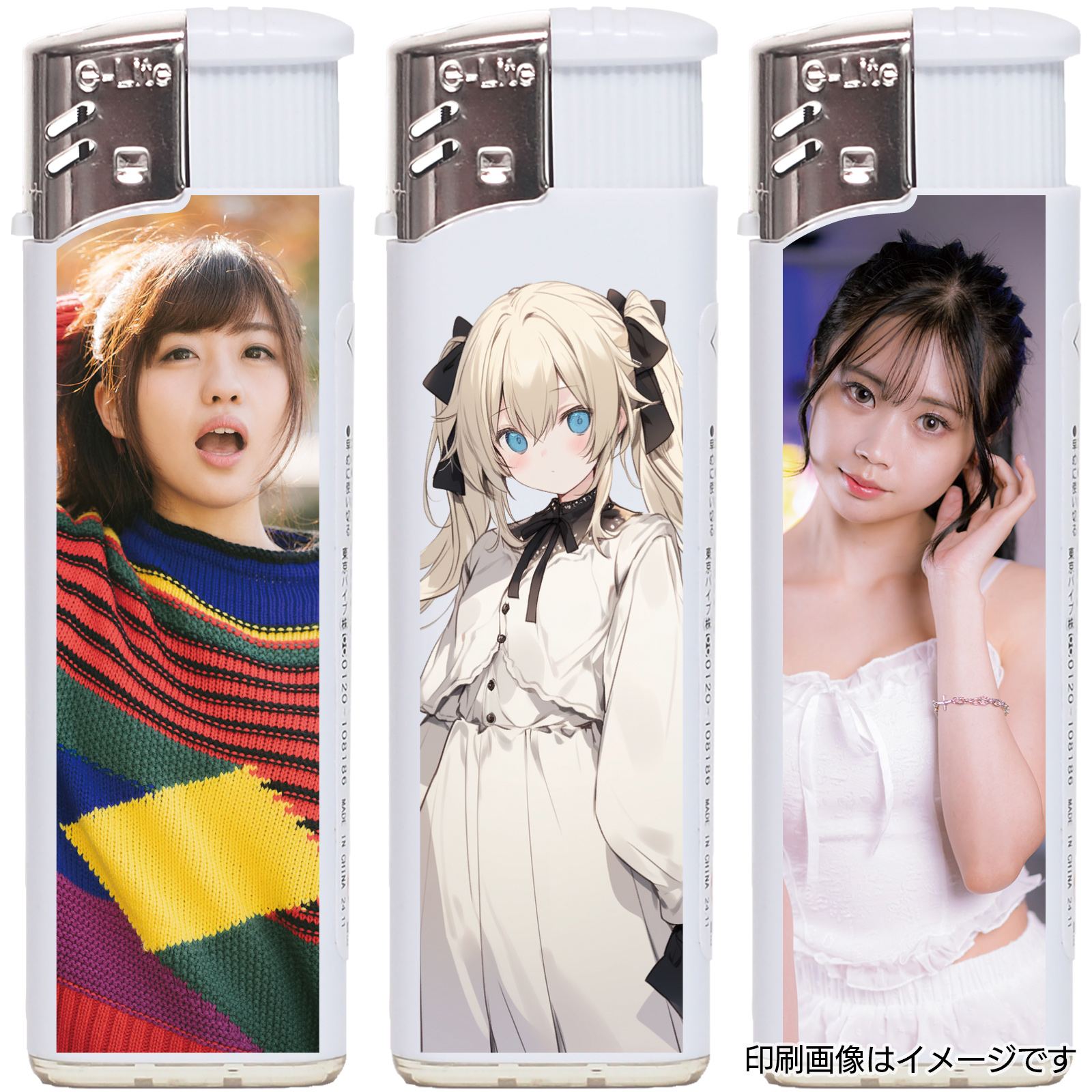 【フルカラー印刷】e-Liteプッシュ電子ライター ホワイトの画像