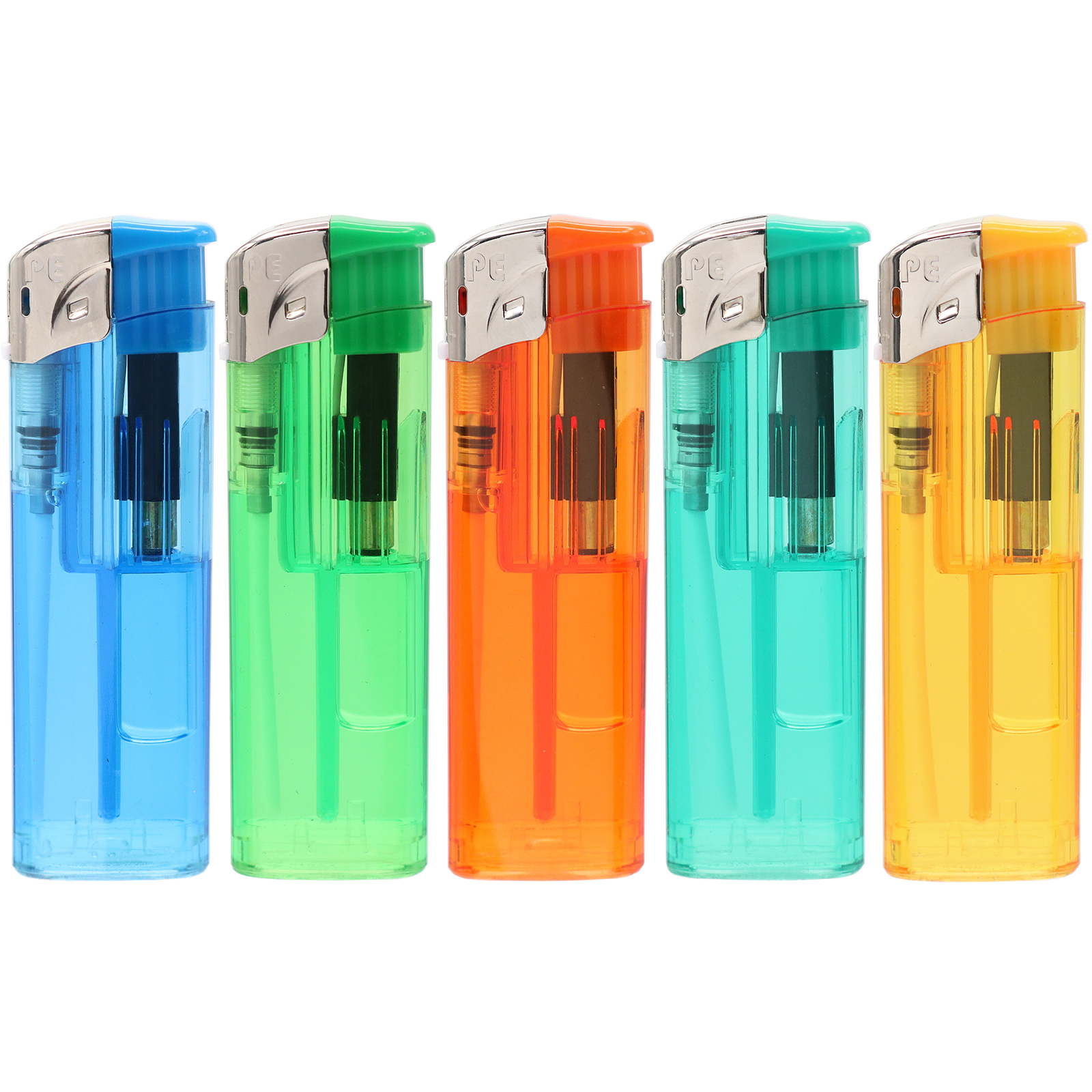 PE02Vプッシュ電子ライター クリア5色セットの画像