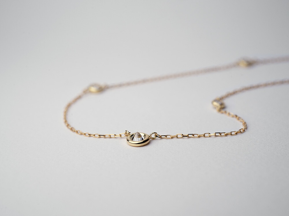 K18 エスタシオン ネックレス 0.3ct （アシンメトリー） Thepavilion rpaub421の画像