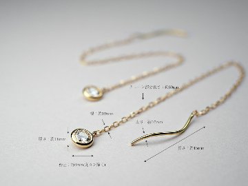 K18 ダイヤモンド チェーンピアス The pavilion rpaub523の画像