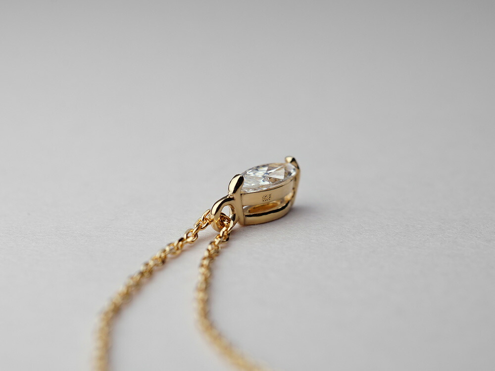 K18 マーキースカット ダイヤモンド ネックレス 0.15ct rph64099621の画像