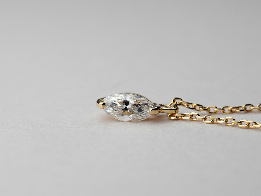 K18 マーキースカット ダイヤモンド ネックレス 0.15ct rph64099621の画像