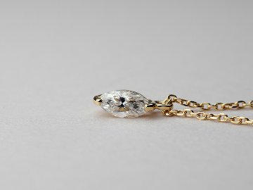 K18 マーキースカット ダイヤモンド ネックレス 0.15ct