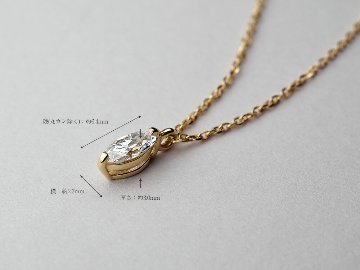 K18 マーキースカット ダイヤモンド ネックレス 0.15ct