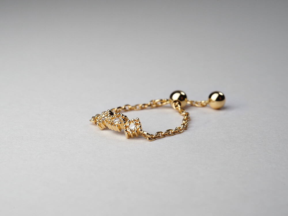 K18 ダイヤモンド モザイクタイチェーンリング rph69611522の画像