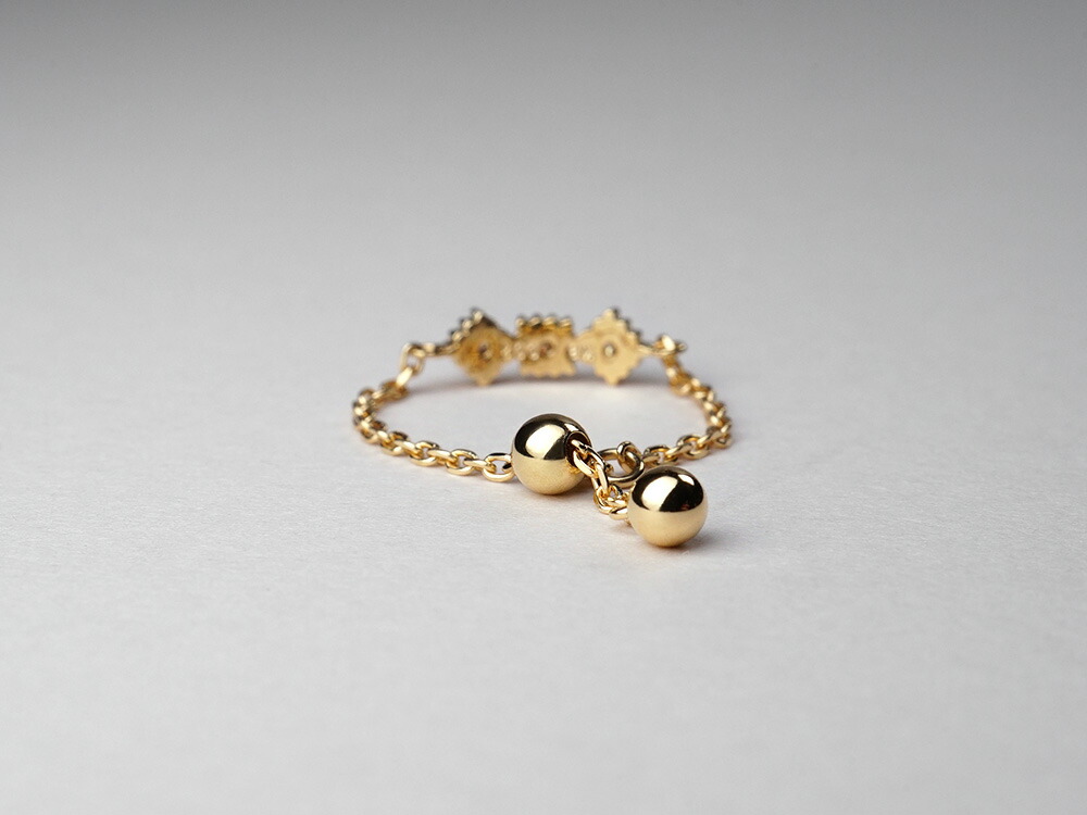 K18 ダイヤモンド モザイクタイチェーンリング rph69611522の画像