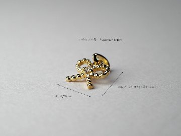 K18 ダイヤモンド プチリボン ペンダントトップ rpa2714821の画像