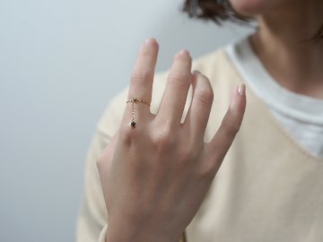 K18 ブラック ダイヤモンド スライドアジャスター チェーンリング rph31992122の画像